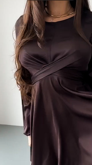 BRANDHOUSE.LV šokolādes brūna kleita